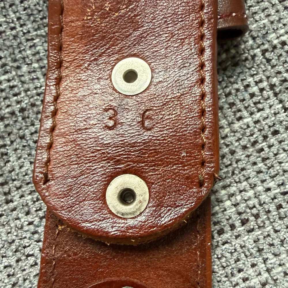 Vintage 70s Genuine Braided Linked Leather Belt 36